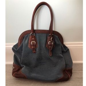 NEW Vintage Prada Milano Denim & Cocco Tote Bag